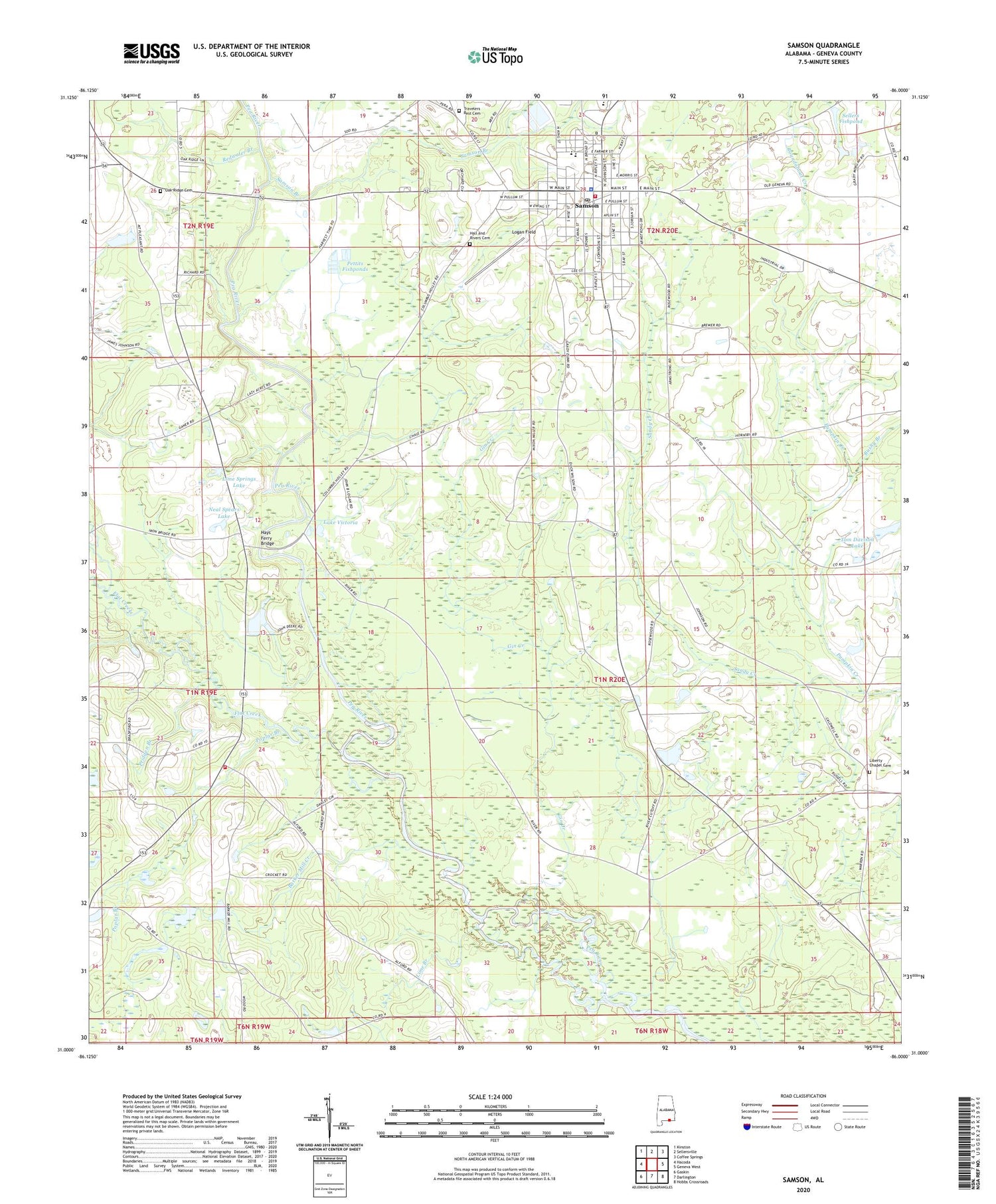 Samson Alabama US Topo Map Image