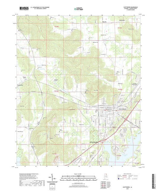 Scottsboro Alabama US Topo Map Image