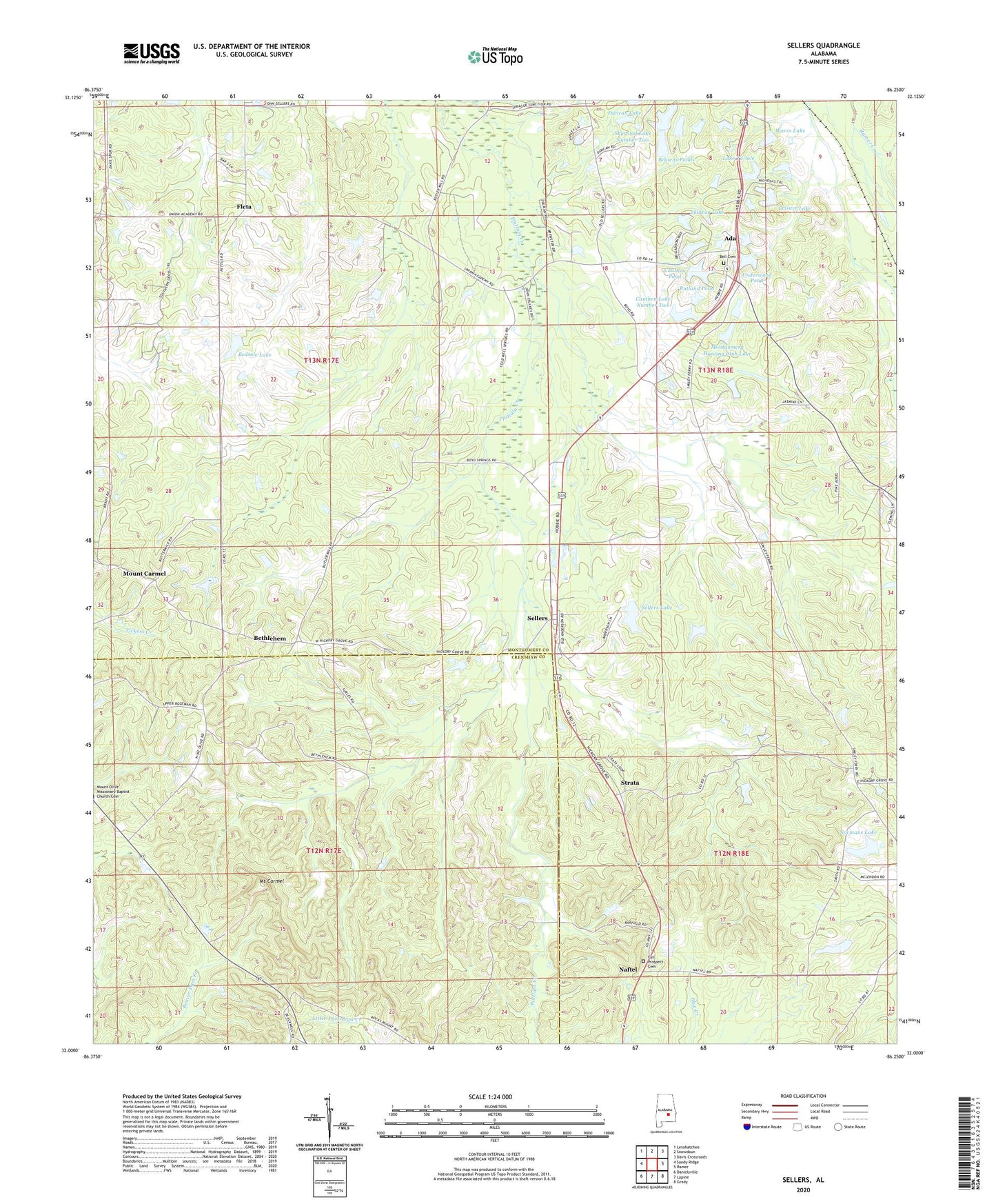 Sellers Alabama US Topo Map Image