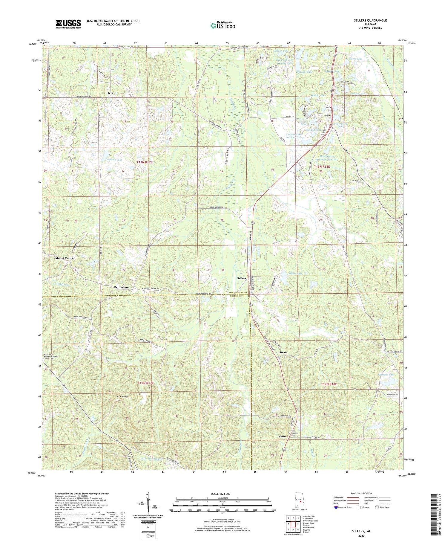 Sellers Alabama US Topo Map Image