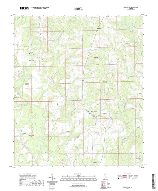 Sellersville Alabama US Topo Map Image