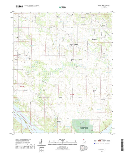 Sinking Creek Alabama US Topo Map Image