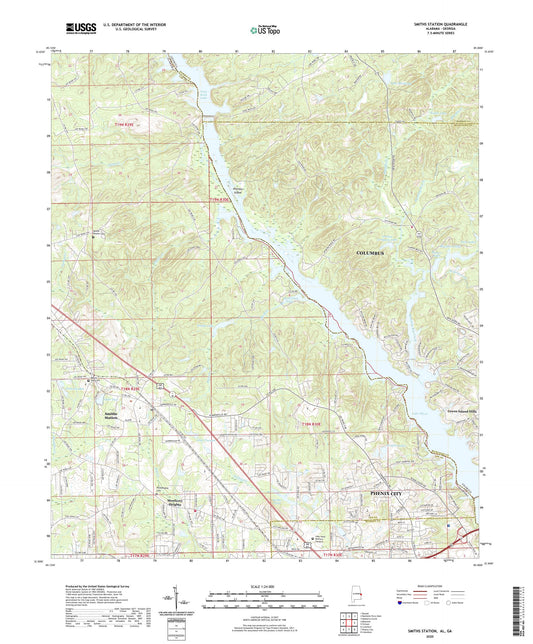 Smiths Station Alabama US Topo Map Image