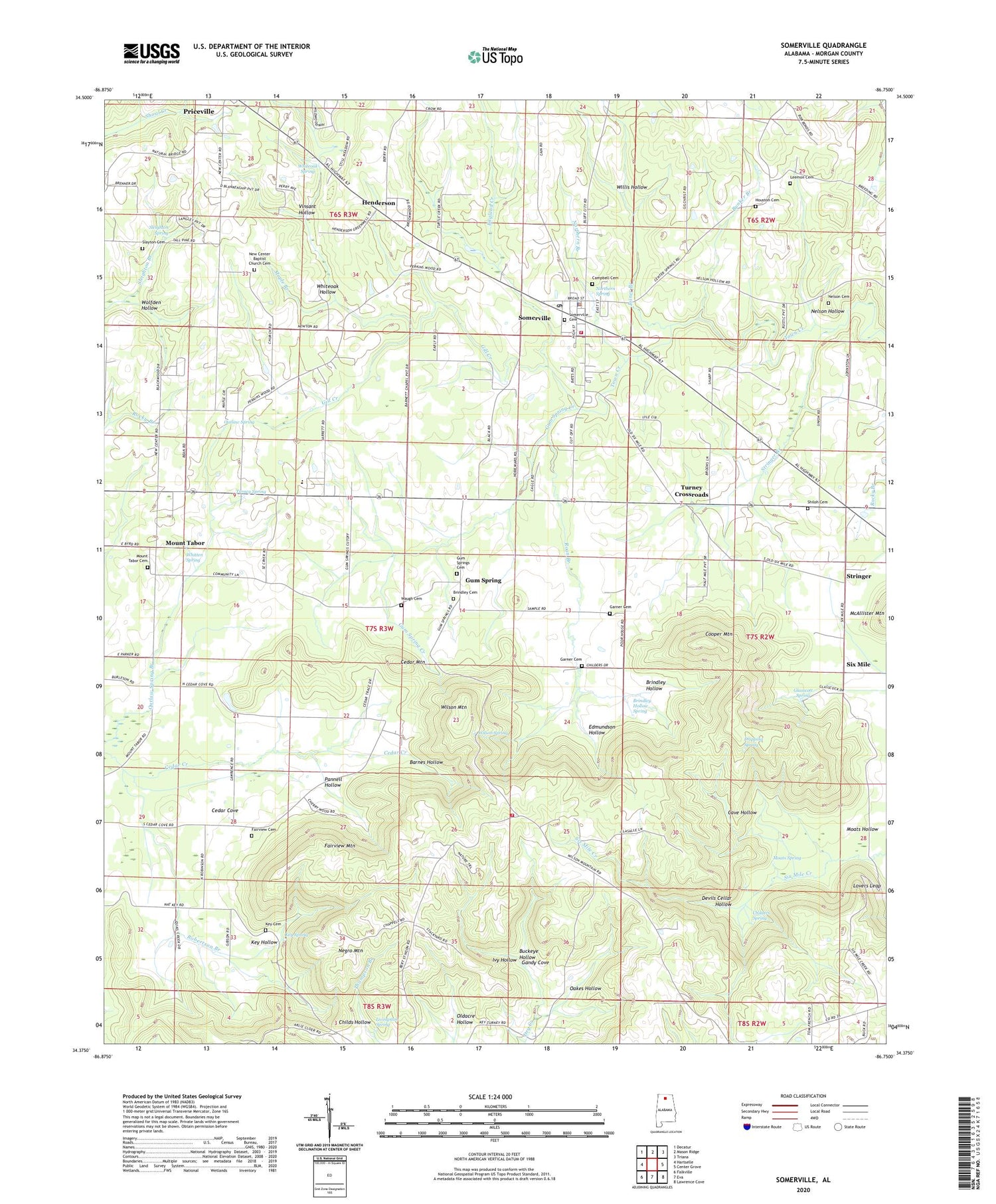 Somerville Alabama US Topo Map Image