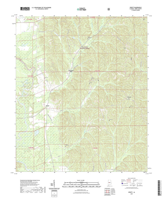 Sprott Alabama US Topo Map Image