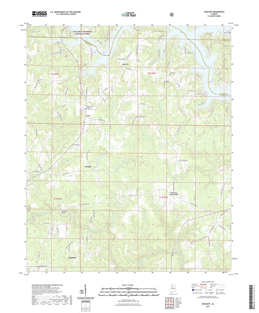 Sunlight Alabama US Topo Map Image