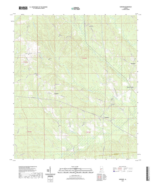 Surginer Alabama US Topo Map Image