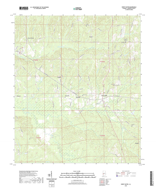 Sweet Water Alabama US Topo Map Image