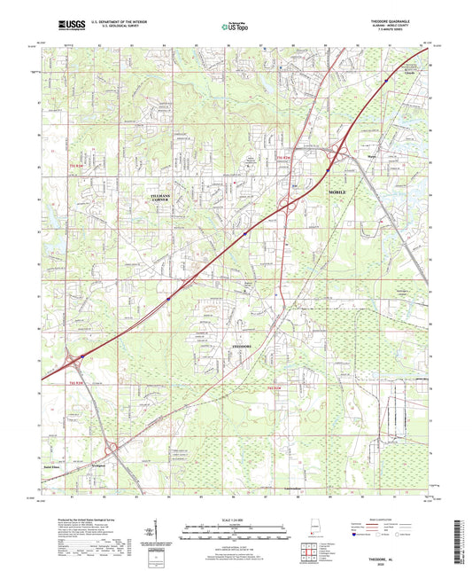 Theodore Alabama US Topo Map Image