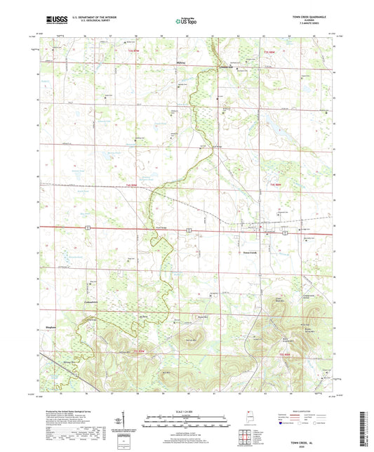 Town Creek Alabama US Topo Map Image