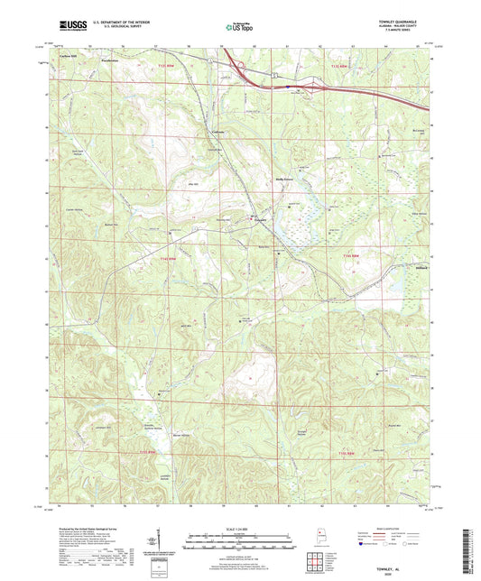 Townley Alabama US Topo Map Image