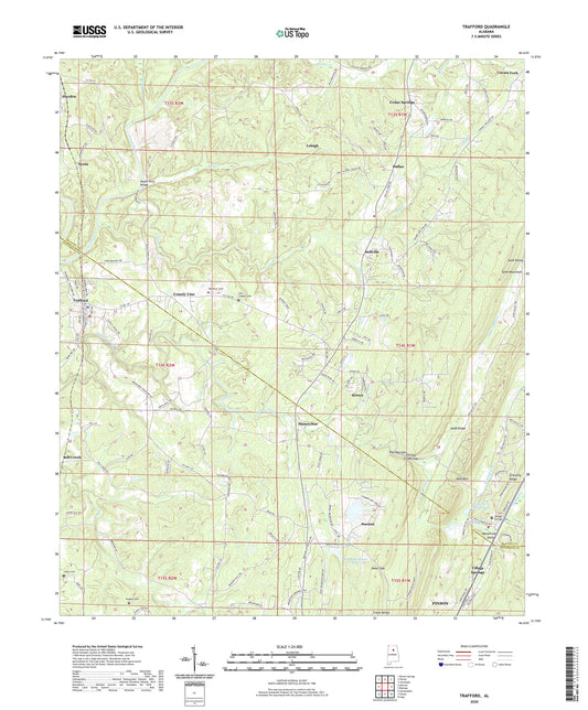 Trafford Alabama US Topo Map Image