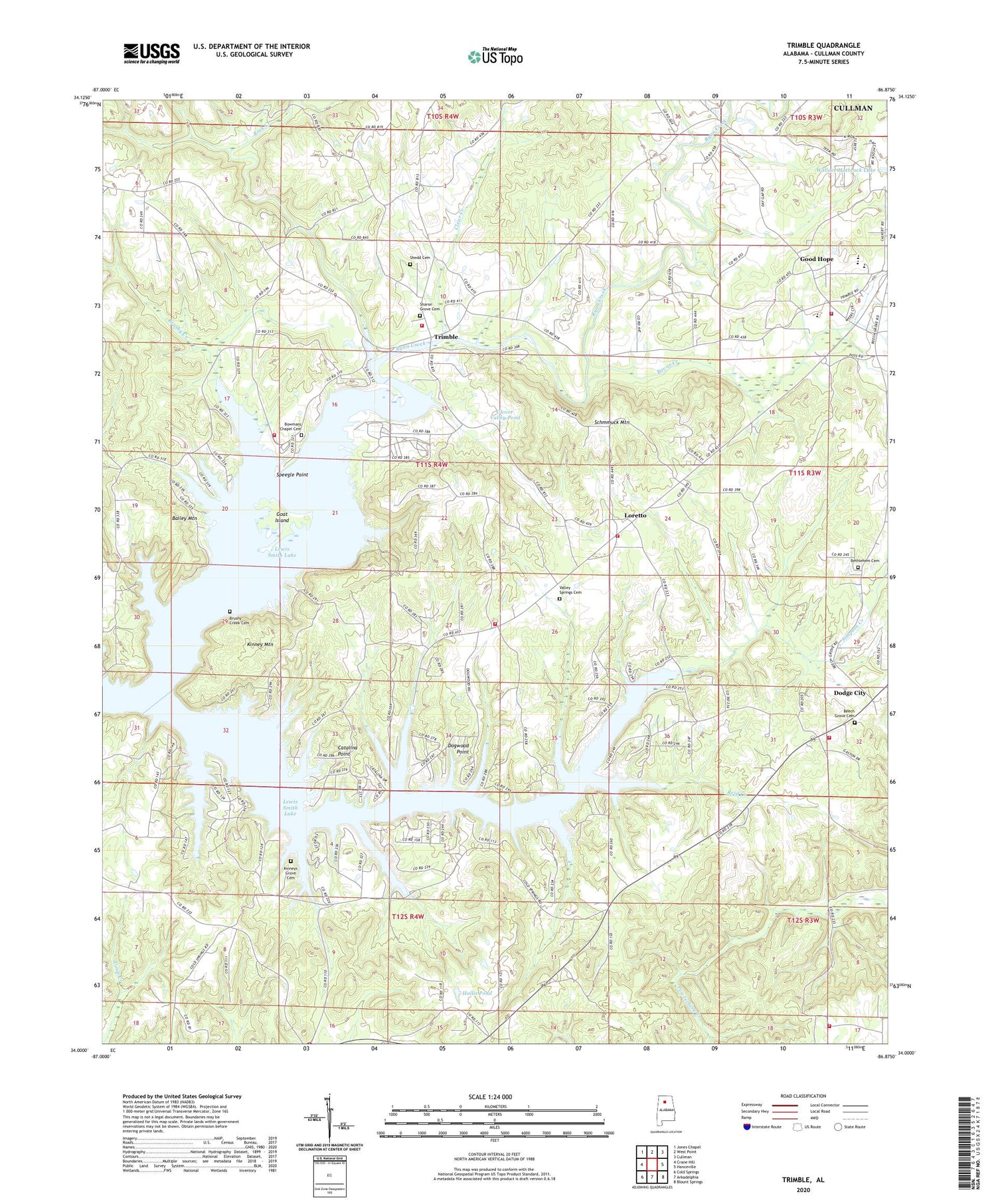 Trimble Alabama US Topo Map Image