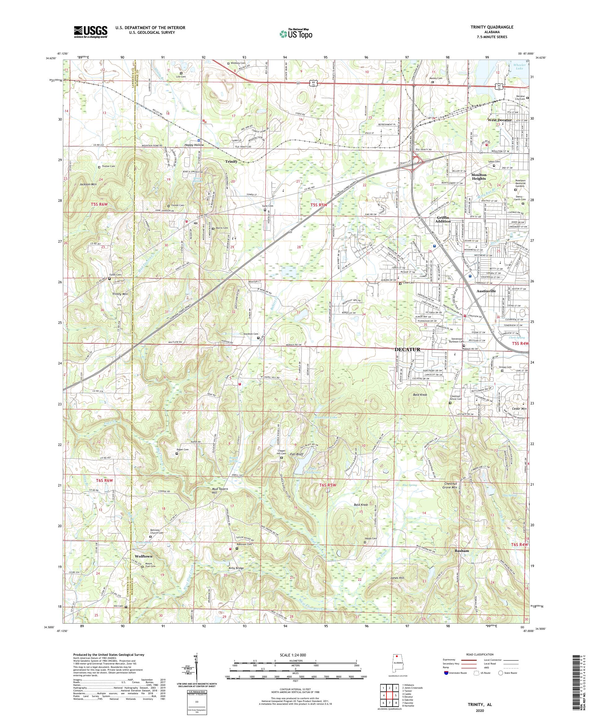 Trinity Alabama US Topo Map – MyTopo Map Store