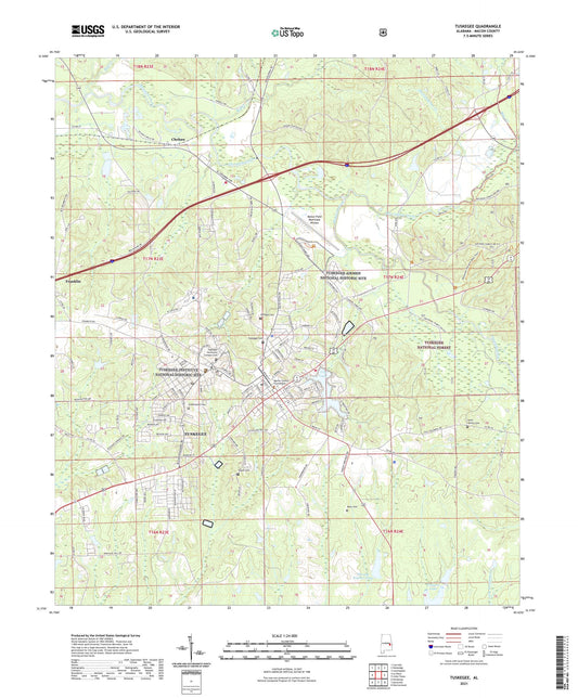 Tuskegee Alabama US Topo Map Image