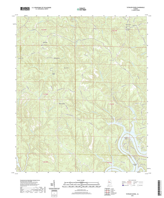 Tutwiler School Alabama US Topo Map Image