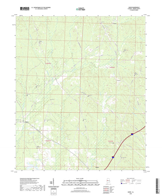 Union Alabama US Topo Map Image