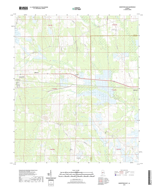 Uniontown East Alabama US Topo Map Image
