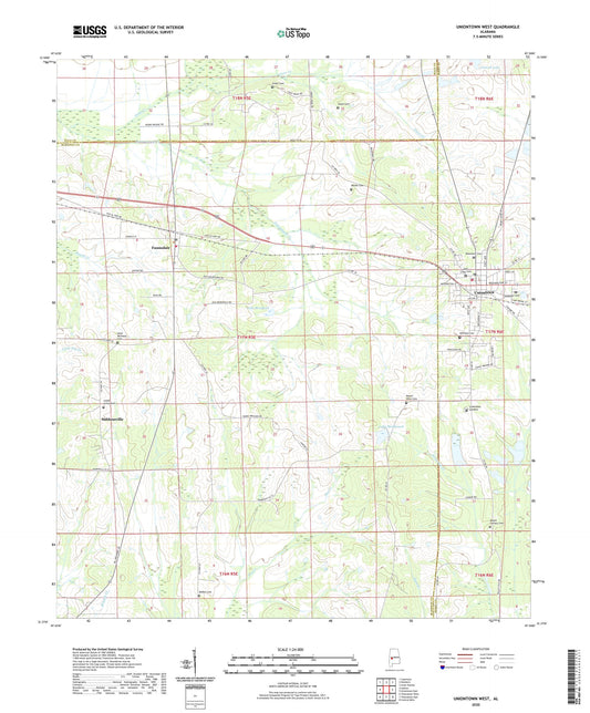 Uniontown West Alabama US Topo Map Image