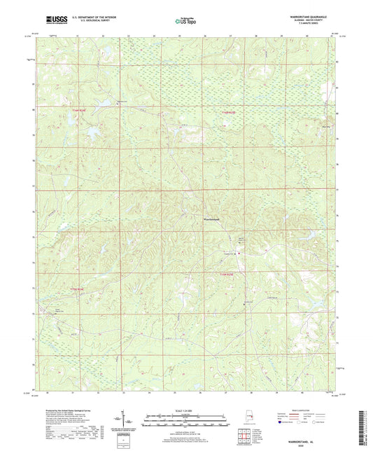 Warriorstand Alabama US Topo Map Image