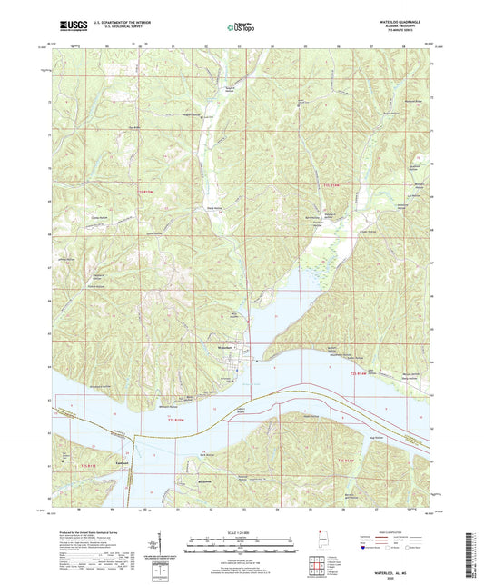 Waterloo Alabama US Topo Map Image