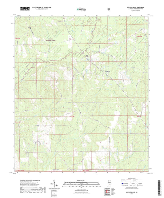 Watkins Bridge Alabama US Topo Map Image