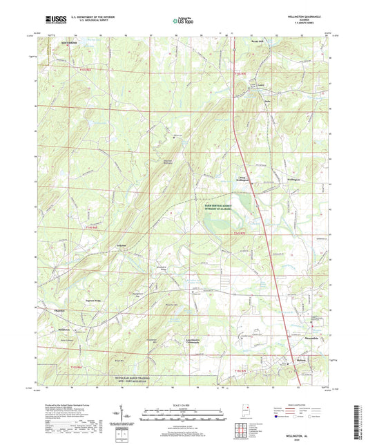 Wellington Alabama US Topo Map Image