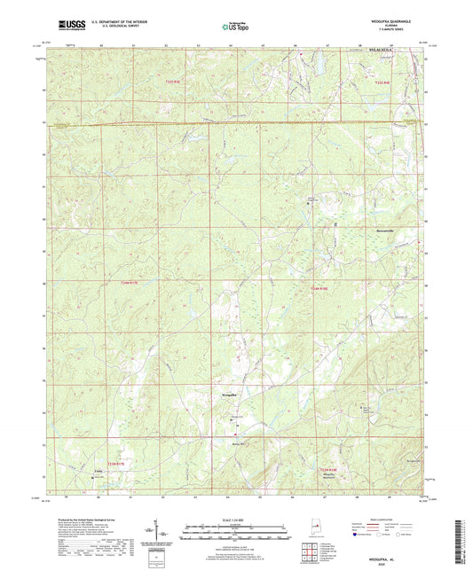 Weogufka Alabama US Topo Map Image