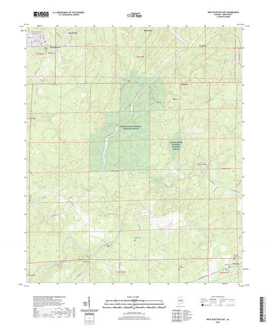 West Blocton East Alabama US Topo Map Image