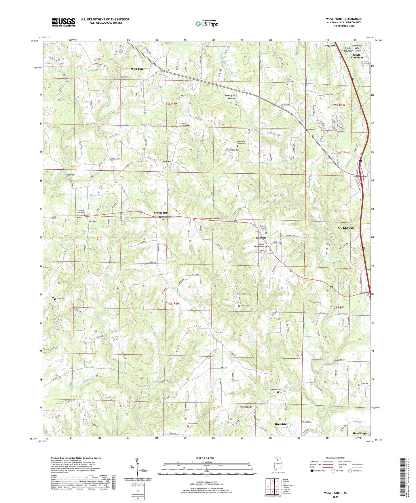 West Point Alabama US Topo Map Image