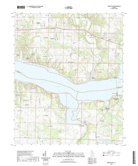 Wheeler Dam Alabama US Topo Map Image