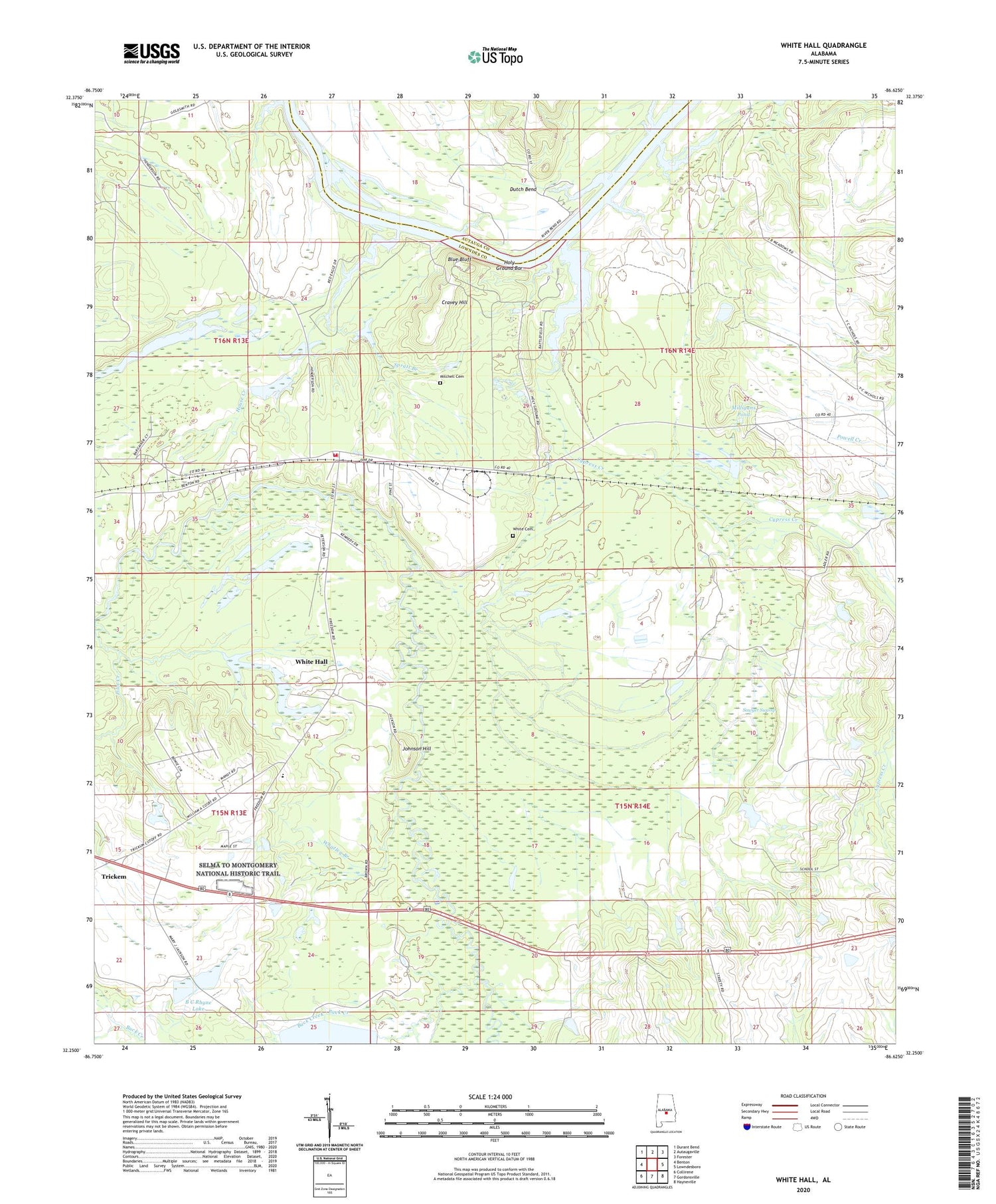 White Hall Alabama US Topo Map Image