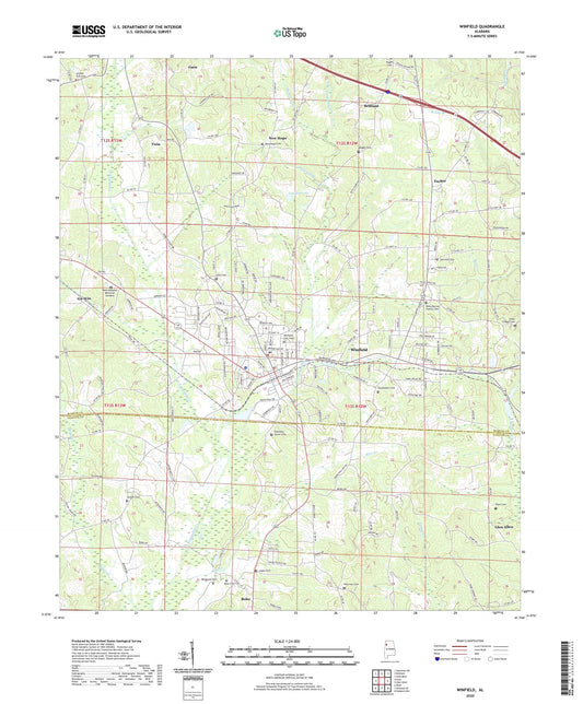 Winfield Alabama US Topo Map Image