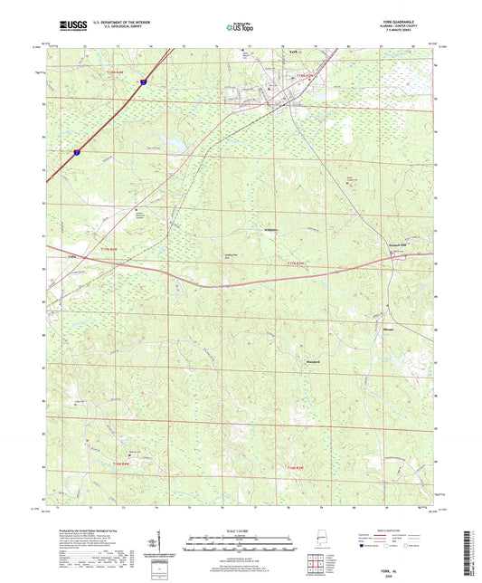 York Alabama US Topo Map Image