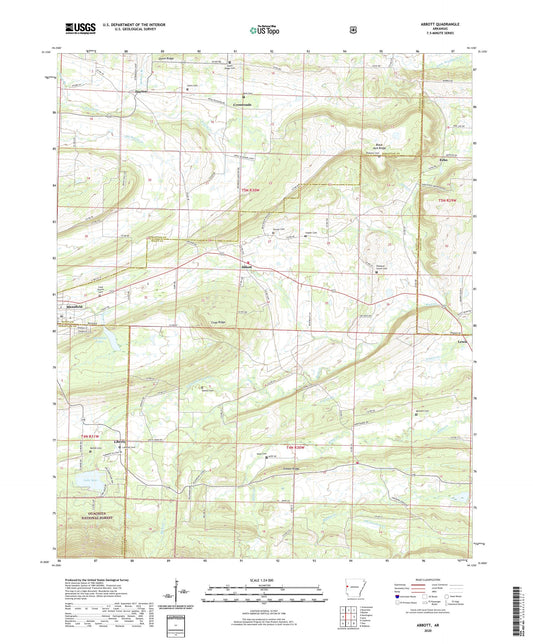Abbott Arkansas US Topo Map Image