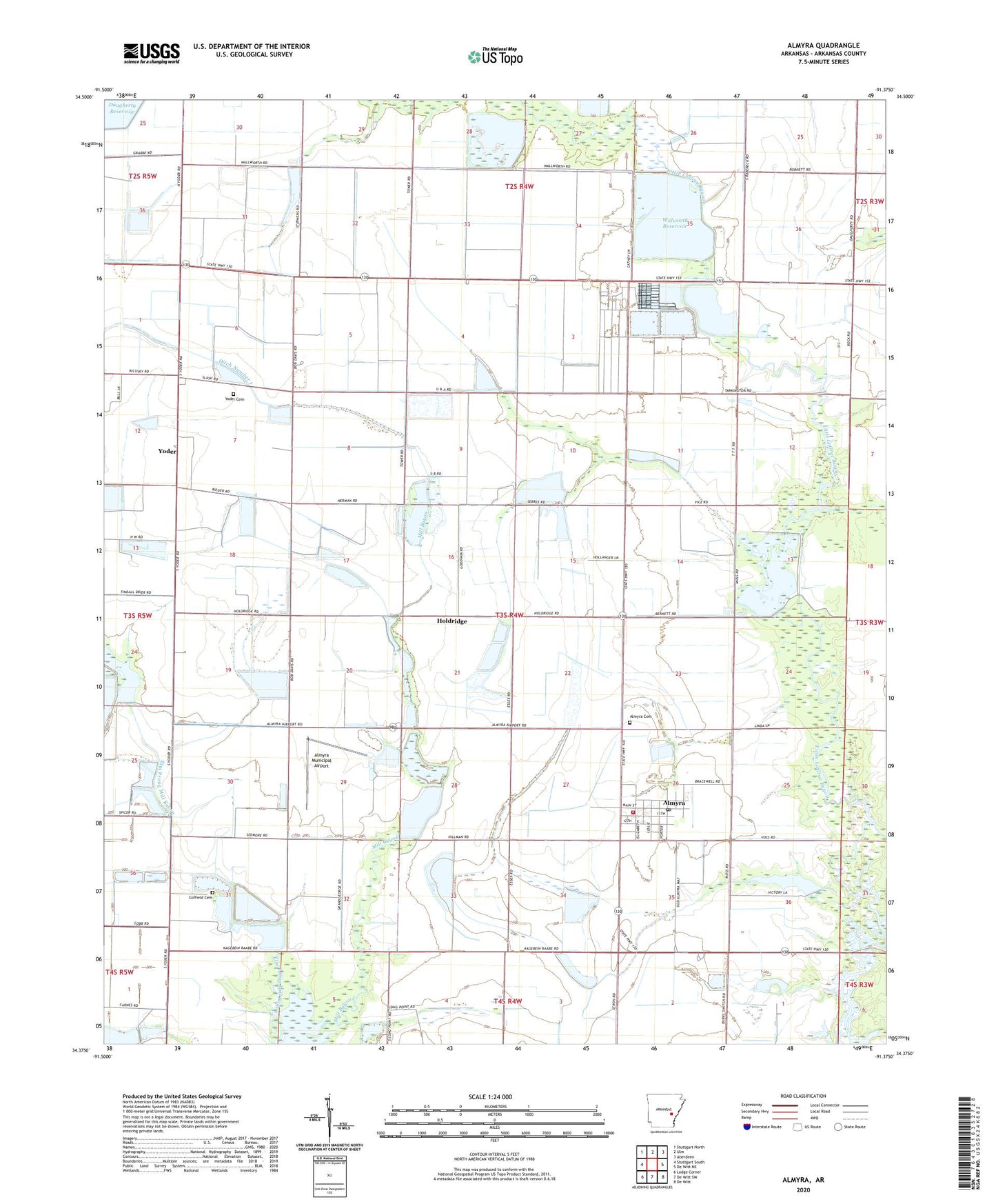 Almyra Arkansas US Topo Map Image
