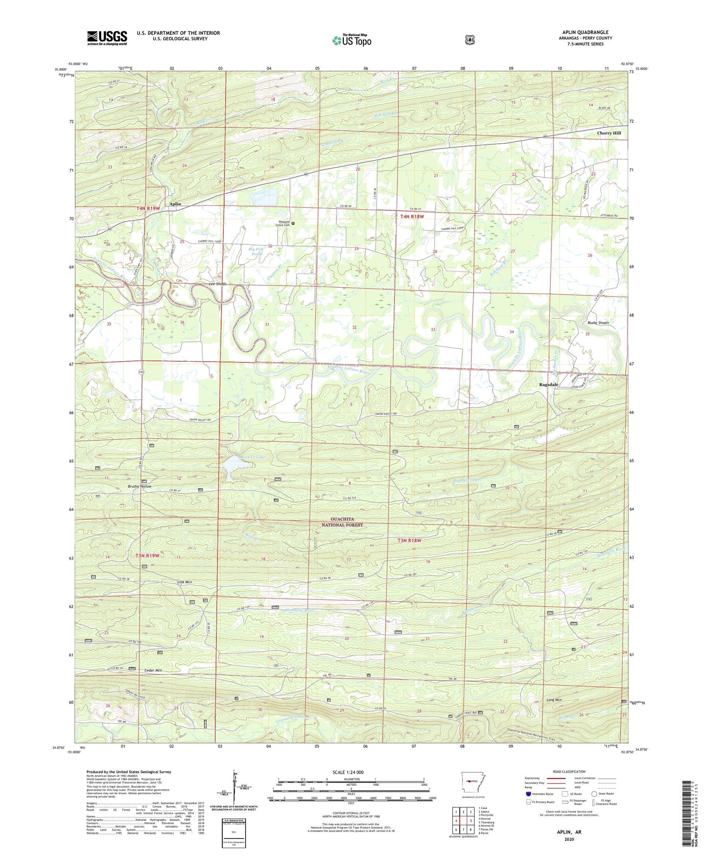 Aplin Arkansas US Topo Map Image