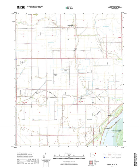 Armorel Arkansas US Topo Map Image