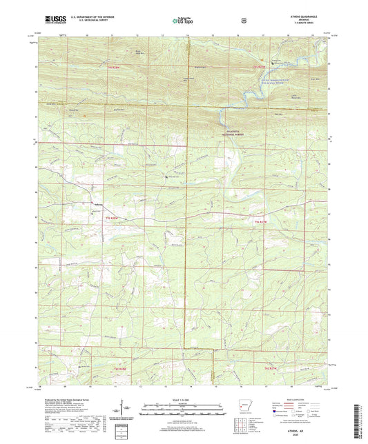 Athens Arkansas US Topo Map Image