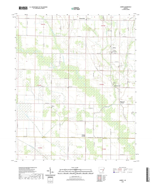 Aubrey Arkansas US Topo Map Image