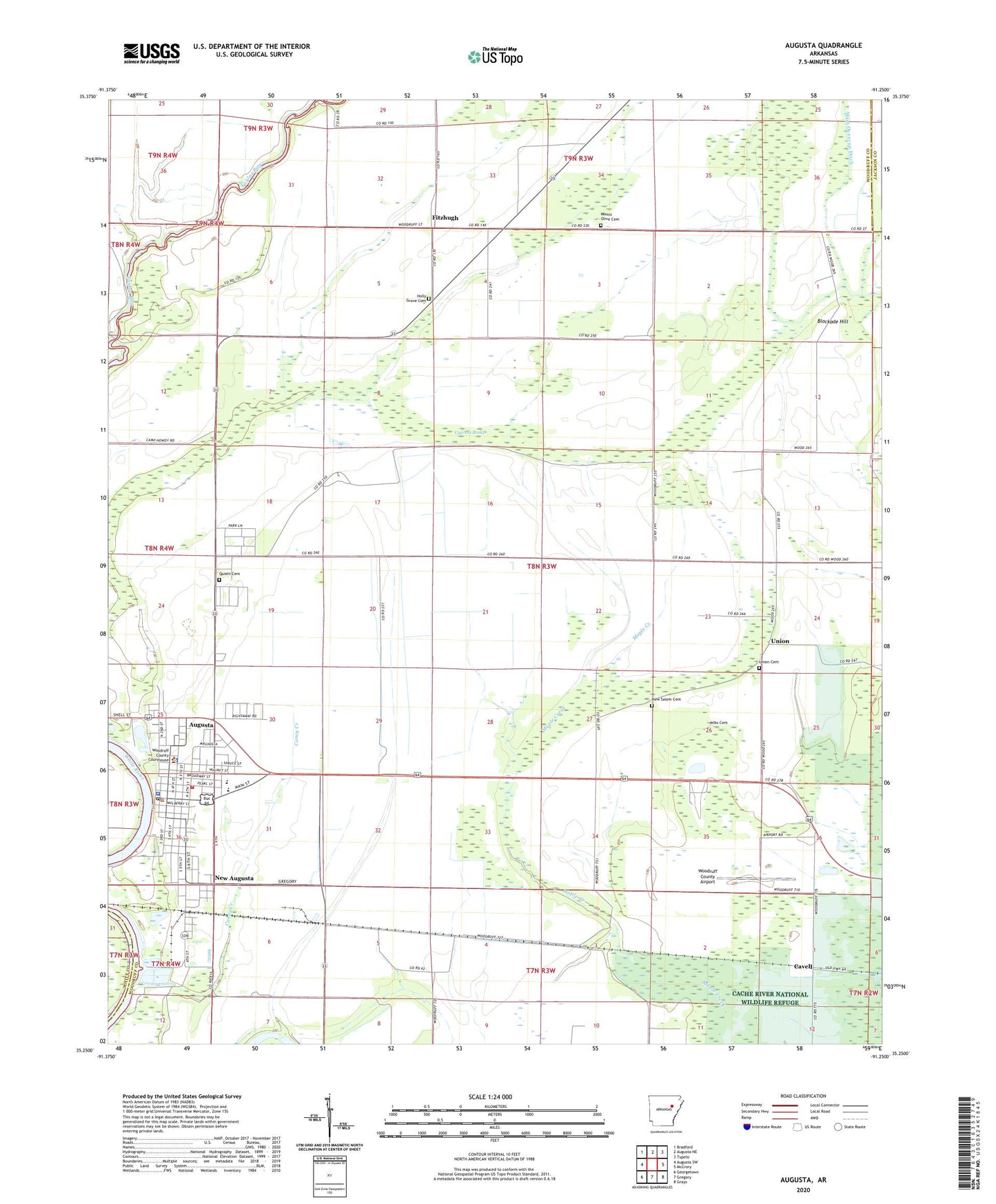 Augusta Arkansas US Topo Map Image