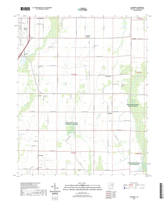 Auvergne Arkansas US Topo Map Image