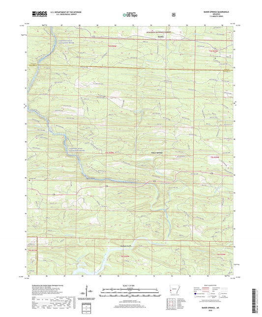Baker Springs Arkansas US Topo Map Image