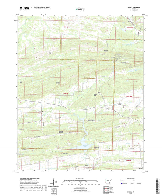 Barber Arkansas US Topo Map Image