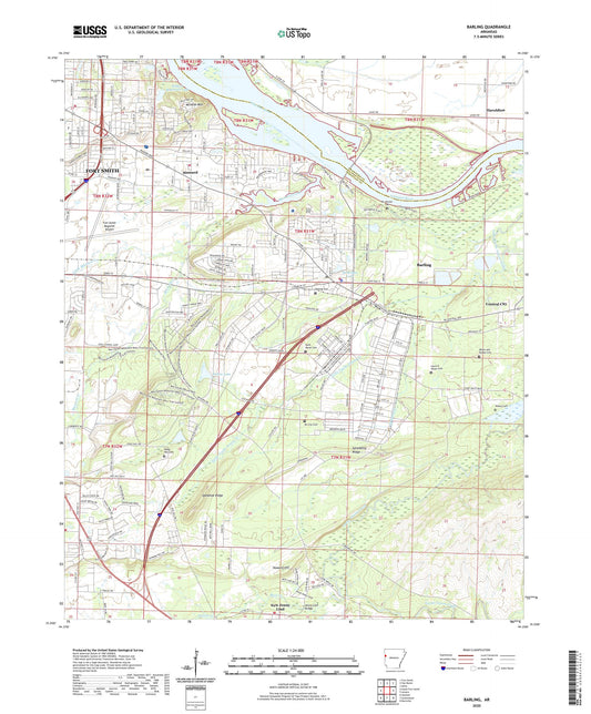 Barling Arkansas US Topo Map Image