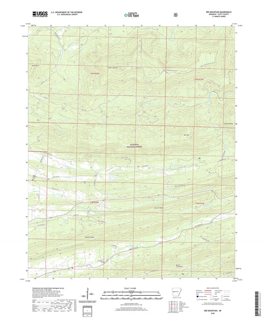 Bee Mountain Arkansas US Topo Map Image