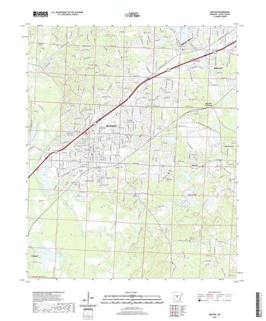 Benton Arkansas US Topo Map Image