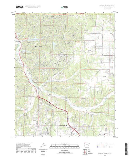 Bentonville North Arkansas US Topo Map Image