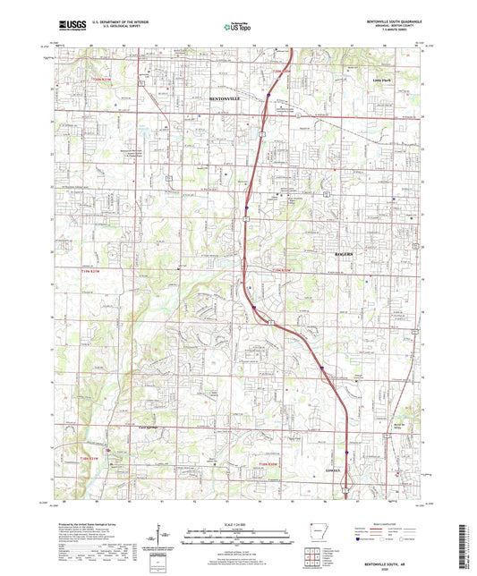 Bentonville South Arkansas US Topo Map Image