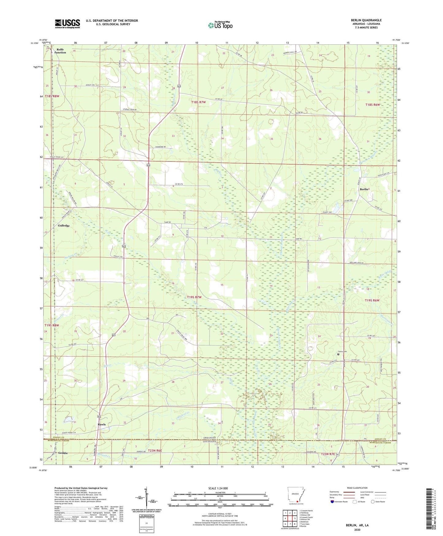 Berlin Arkansas US Topo Map Image